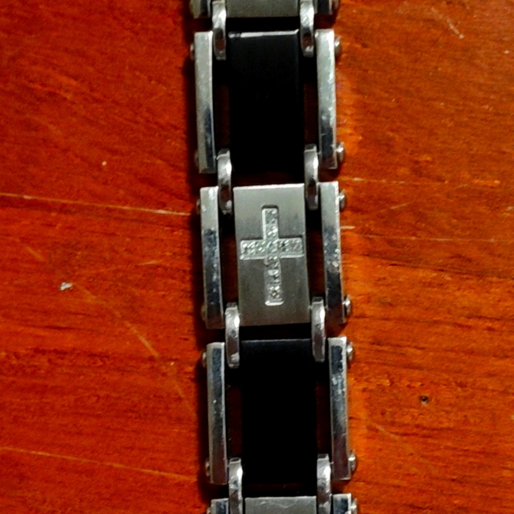 Men's 1/4 carat stainless steel tennis bracelet
